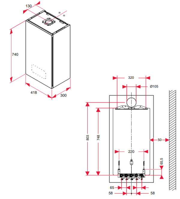 Bulex ThermoMaster T25/30 combi condensatiegaswandketel (aardgas) 25 kW